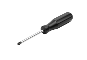 Phillips head screwdriver with black handle isolated on transparent background png