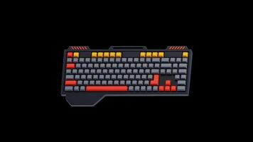 3D Animation of Futuristic gaming keyboard video