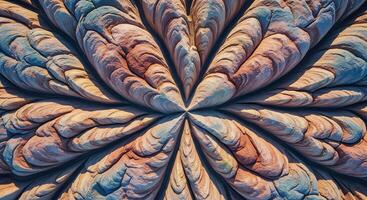 A flower made out of rocks in the desert photo