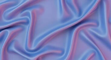 A blue and pink satin fabric with some waves photo