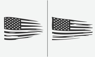USA Flag Graphics with Skulls, Sunflowers, and Distressed Patterns for Bold, Vintage Freedom-Themed Designs vector