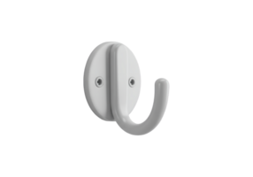 Simple white wall hook with two screws isolated on transparent background png