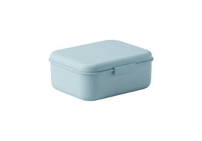Light blue rectangular lunch box container isolated on transparent background png