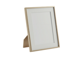 Elegant gold picture frame with white matting isolated on transparent background png