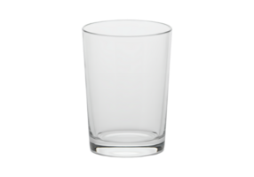 Clear empty tall glass for drinking water or beverages isolated on transparent background png