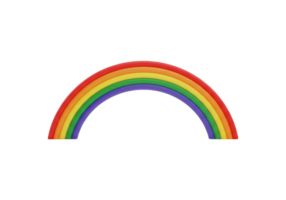 Colorful rainbow arc with multiple bands isolated on transparent background png