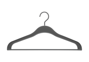 Simple gray plastic clothes hanger with hook isolated on transparent background png