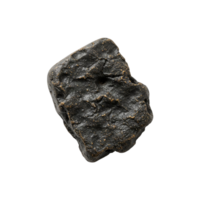 A rock that is black and has some dirt on it png