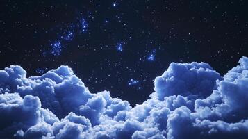 A night sky with clouds and stars photo