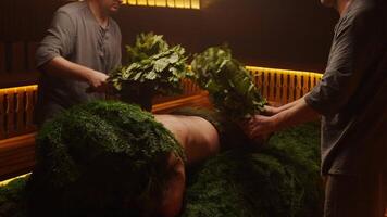 Enjoy Lazy Day In Health Center, Steaming In Sauna, Aromatherapy And Anti-Stress Treatment video