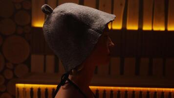 Stay Healthy And Beautiful, Woman Relaxing In SPA Center, Lady Lying On Wooden Bench In Steam Bath video