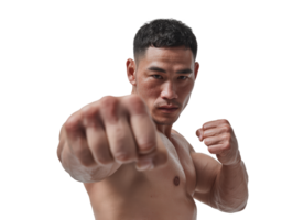 A man with a black shirt and black shorts is pointing his fist png