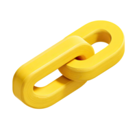 3D Rendered Yellow Chain Link Illustration on Transparent Background vibrant png