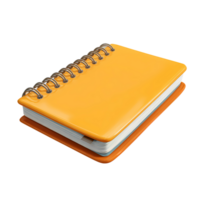 Orange Spiral Notebook Illustration with Reflection on Transparent Background orange png