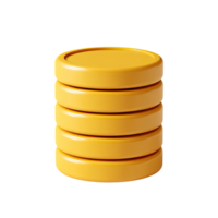 pilha do cinco amarelo moedas em transparente fundo pilha cinco png