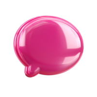 Shiny Pink Speech Bubble Icon on Transparent Background glossy pink png