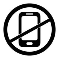 Phones Not Permitted sign in icon style vector