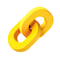 Golden Chain Link Illustration on Transparent Background two interconnected golden png