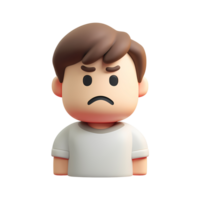 3D Cartoon Character with Sad Expression on Transparent Background cartoon png