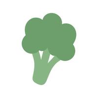 Happy green broccoli with soft curves and a simple flat design, ideal for health-focused designs, kids' veggie education, eco themes, and organic food illustrations vector