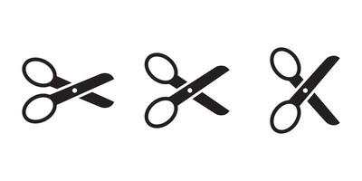 Open scissors icon set. Cut symbol. Pictogram of scissor. Symbol of cutting. vector