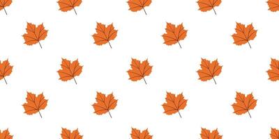 Flat style fall pattern with orange leaves vector