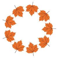 Fall season flat frame with red leaves vector