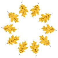 Cozy autumn flat frame with leaves vector