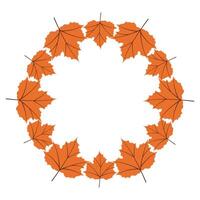 Fall season flat frame with leaves vector