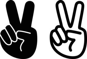 Peace Sign Silhouette Flat and Outline Design vector