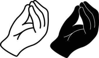 Pinched Fingers Silhouette Flat and Outline Design vector