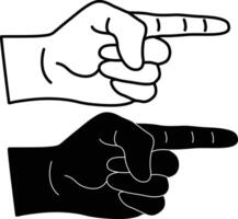 Come Here Gesture Finger Silhouette Flat and Outline Design vector