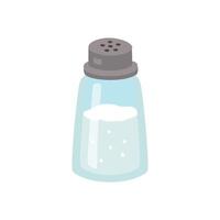 Salt shaker isolated on white background. Simple flat illustration of meal salting, cooking design. vector