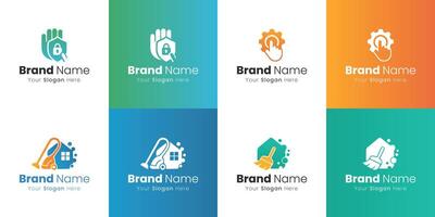 Innovative logo designs for brand identity showcasing diverse industry concepts and creative graphic elements vector