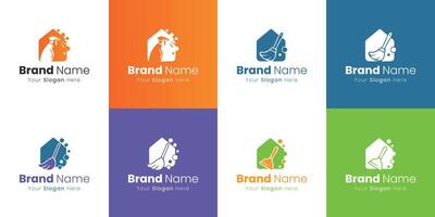 Creative House Logo Design Incorporating Natural Elements and Abstract Shapes vector