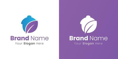 Symbolic acorn and leaf logo design for nature inspired brand identity vector