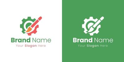 A Creative and Innovative Logo Design Featuring a Stylized Gear and Paintbrush Combination vector
