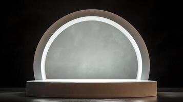 modern minimalist white stage display background photo