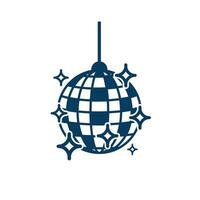 glittering disco ball light outline design. vector