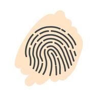 illustration of simple outline design of fingerprint. vector