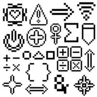 8-bit graphic asset kit vector