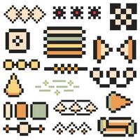 pixel world building set vector