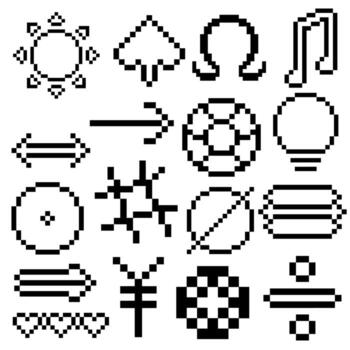 pixel UI assets collection vector