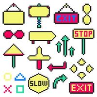 vintage pixel design toolkit vector