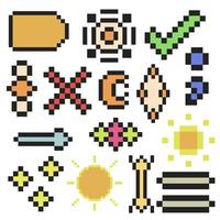 old-school pixel asset bundle vector