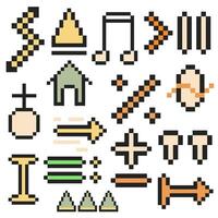 retro pixel asset pack vector