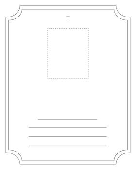Funeral card. Empty design with elegant grey frame and decorative corners. vector