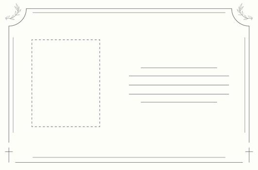 Funeral card. Simple layout with soft ivory background and leaf border. vector