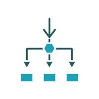 flowchart icons color solid vector