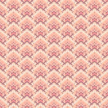 Soft cherry blossom seamless abstract scales pattern with curved shapes, ideal for elegant backgrounds or textiles vector